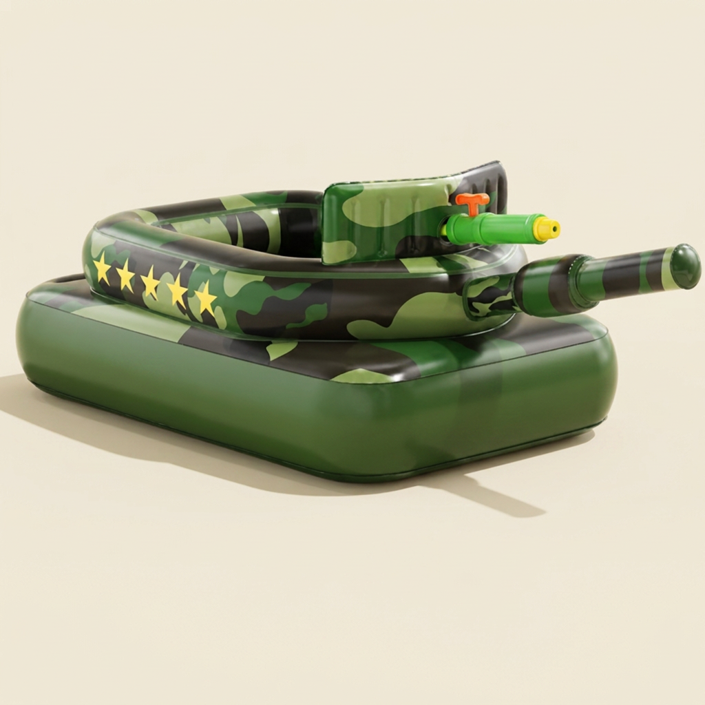 War Floaty Tank — Green Camo studio shot